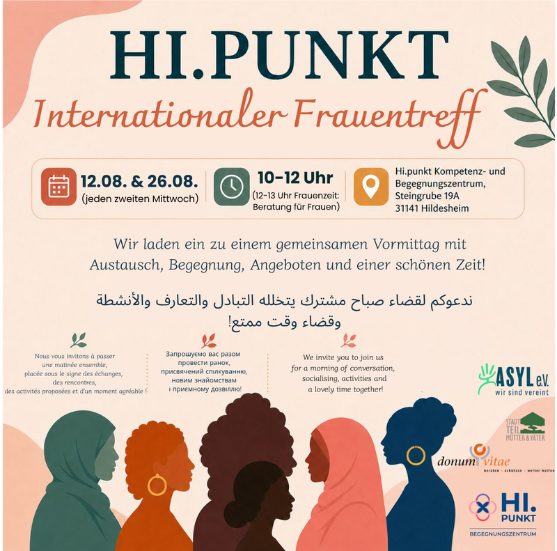 HI.Punkt Internationaler Frauentreff am 26.08.2026 von 10-12 Uhr